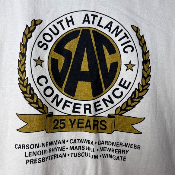 Gildan Activewear SAC 25 years White Gold Black Short Sleeve T-shirt Adult XL - Picture 3 of 11